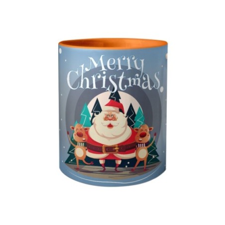 Tazza merry christmas con babbo natale e renne Natale