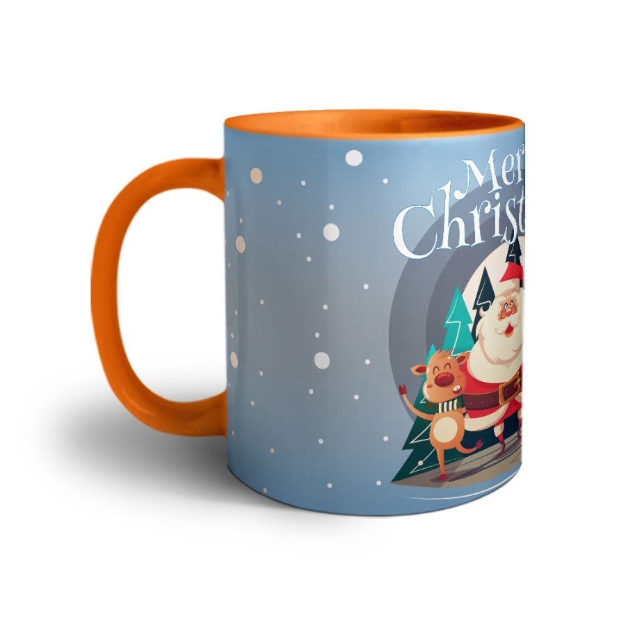 Tazza merry christmas con babbo natale e renne Natale