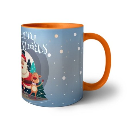 Tazza merry christmas con babbo natale e renne Natale