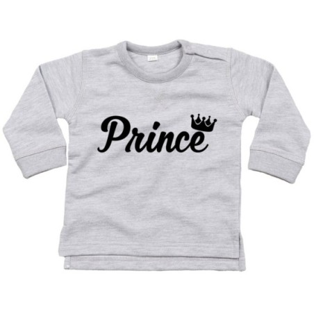 Felpa neonato personalizzabile con nome prince princess...