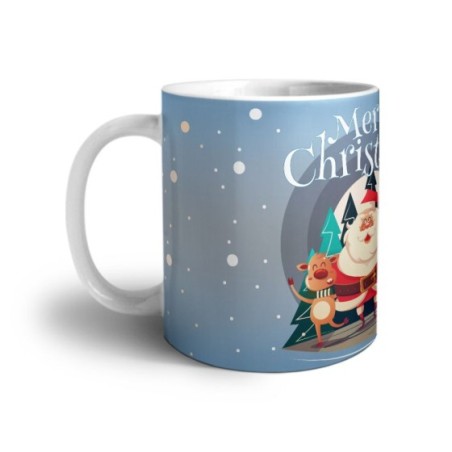 Tazza merry christmas con babbo natale e renne Natale
