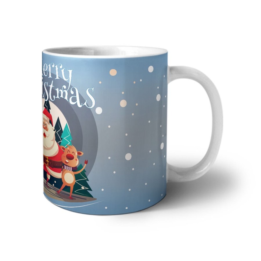 Tazza merry christmas con babbo natale e renne Natale