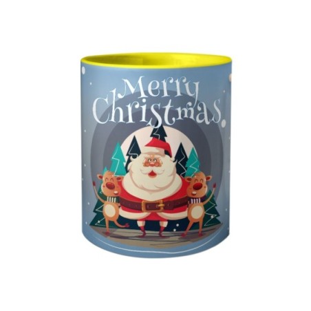 Tazza merry christmas con babbo natale e renne Natale