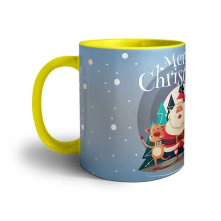 Tazza merry christmas con babbo natale e renne Natale