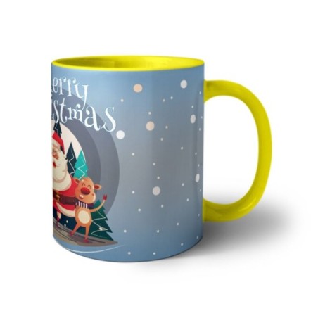 Tazza merry christmas con babbo natale e renne Natale