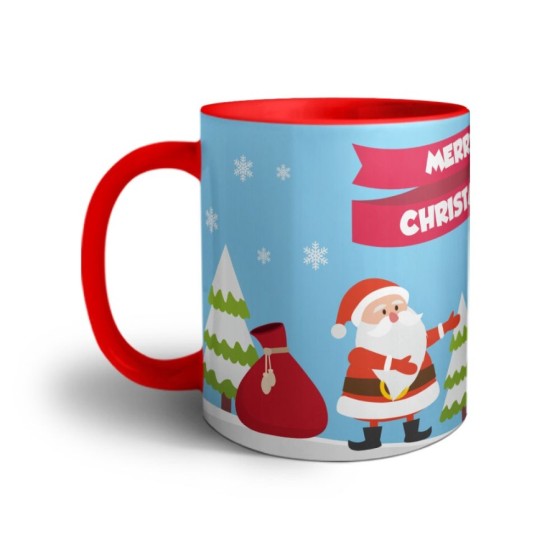 Tazza merry christmas con babbo natale e pupazzo di neve Natale 2