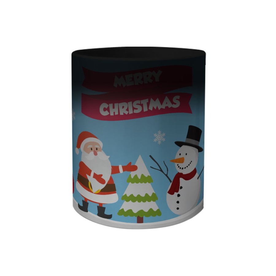 Tazza merry christmas con babbo natale e pupazzo di neve Natale