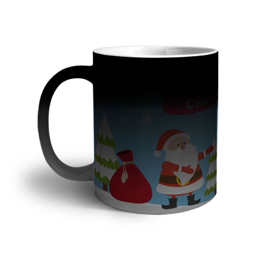 Tazza merry christmas con babbo natale e pupazzo di neve Natale