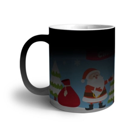 Tazza merry christmas con babbo natale e pupazzo di neve Natale