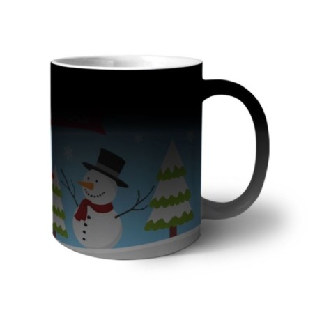 Tazza merry christmas con babbo natale e pupazzo di neve Natale