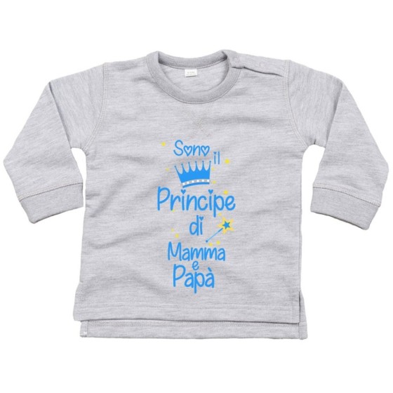 Felpa neonato sono la principessa il principe di mamma e papà Per la famiglia