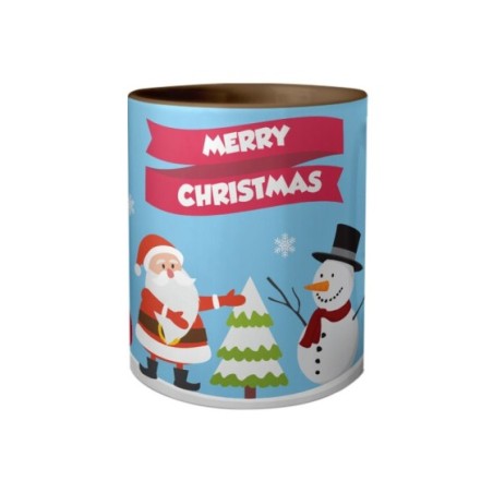 Tazza merry christmas con babbo natale e pupazzo di neve Natale