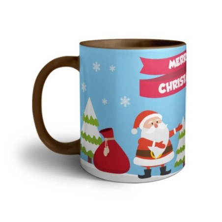 Tazza merry christmas con babbo natale e pupazzo di neve Natale