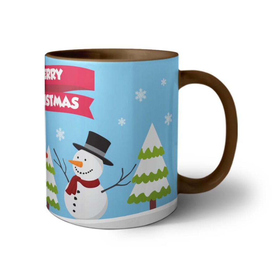Tazza merry christmas con babbo natale e pupazzo di neve Natale
