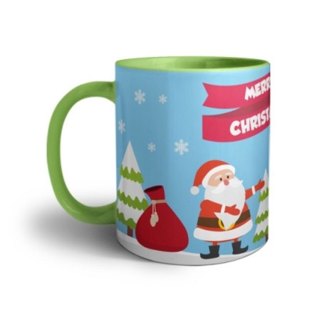 Tazza merry christmas con babbo natale e pupazzo di neve Natale