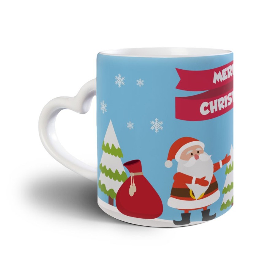 Tazza merry christmas con babbo natale e pupazzo di neve Natale