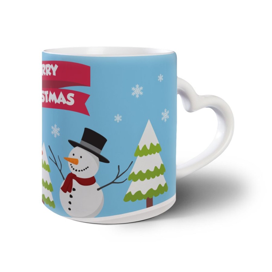 Tazza merry christmas con babbo natale e pupazzo di neve Natale