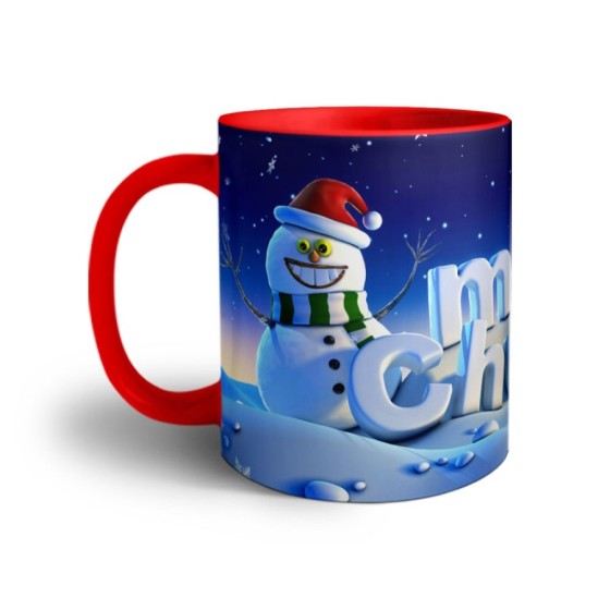 Tazza merry christmas con pupazzo di neve Natale