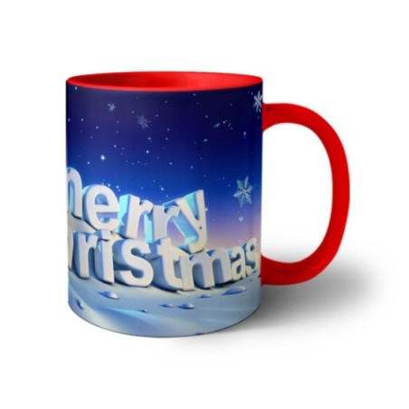 Tazza merry christmas con pupazzo di neve Natale
