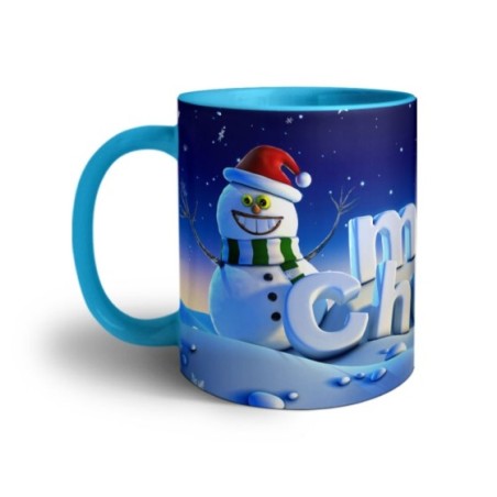 Tazza merry christmas con pupazzo di neve Natale