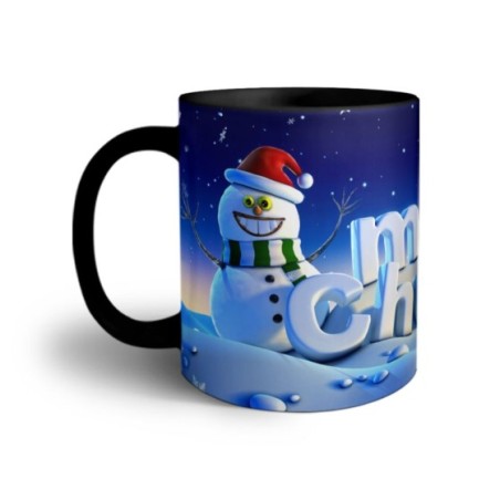 Tazza merry christmas con pupazzo di neve Natale
