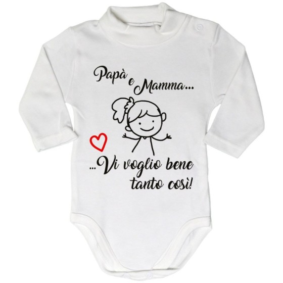 Body lupetto neonato papà e mamma vi voglio bene tanto così Per la famiglia