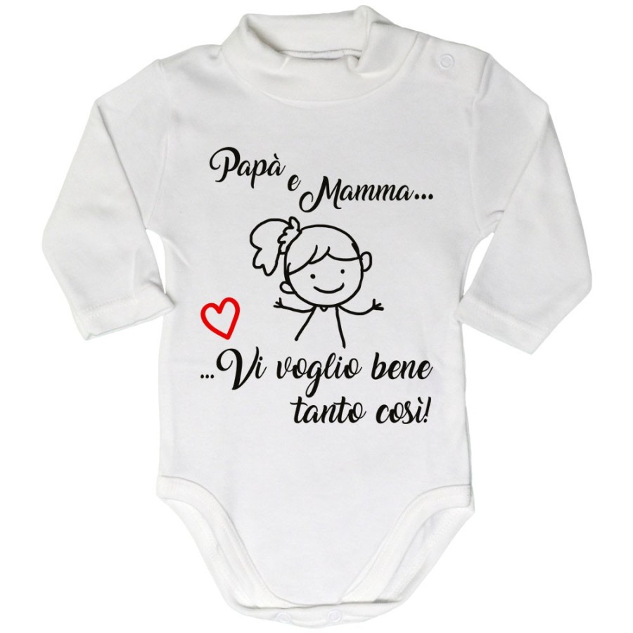 Body lupetto neonato papà e mamma vi voglio bene tanto così Per la famiglia