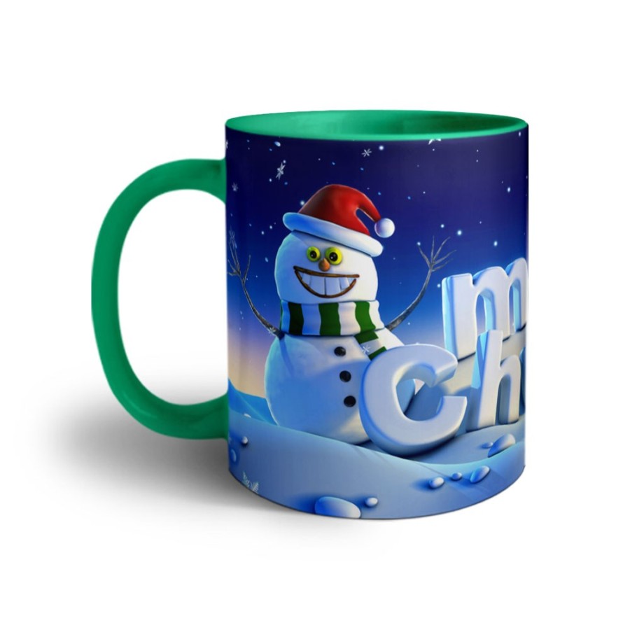 Tazza merry christmas con pupazzo di neve Natale