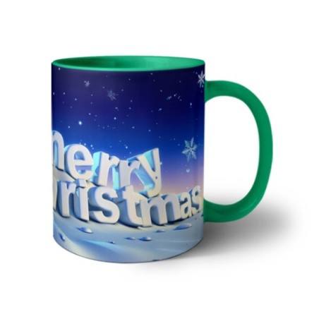 Tazza merry christmas con pupazzo di neve Natale