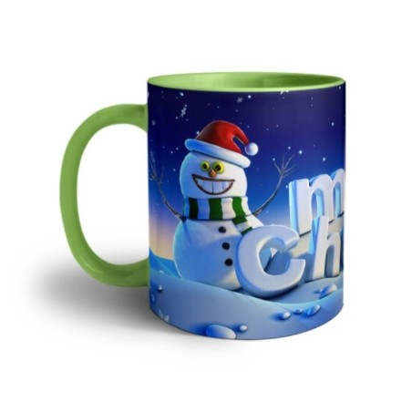 Tazza merry christmas con pupazzo di neve Natale