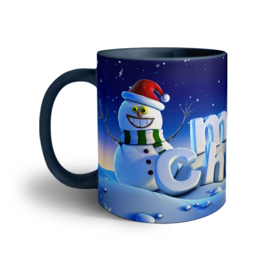 Tazza merry christmas con pupazzo di neve Natale