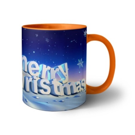 Tazza merry christmas con pupazzo di neve Natale