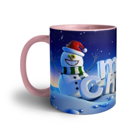 Tazza merry christmas con pupazzo di neve Natale