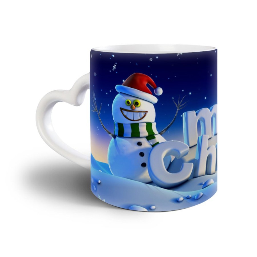 Tazza merry christmas con pupazzo di neve Natale