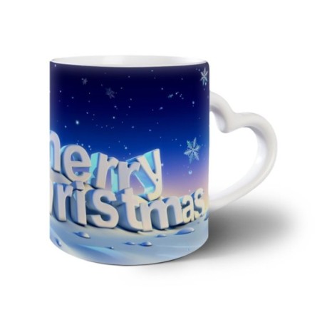 Tazza merry christmas con pupazzo di neve Natale