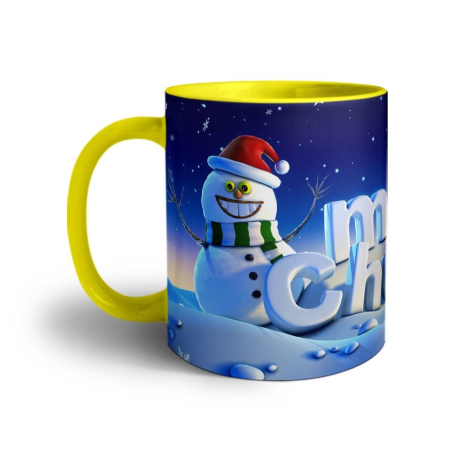 Tazza merry christmas con pupazzo di neve Natale