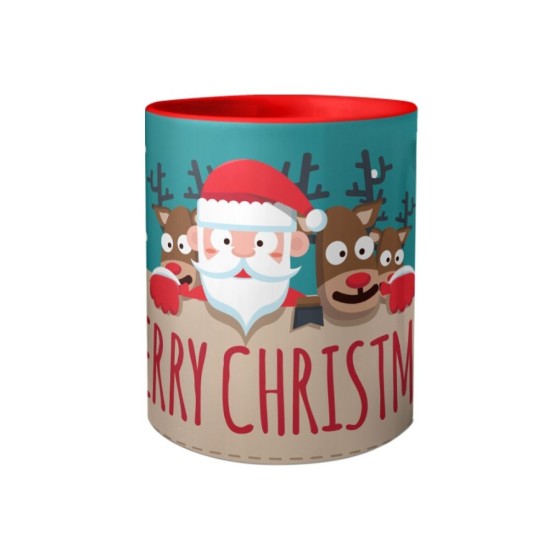 Tazza merry christmas santa claus and reindeer Natale