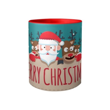 Tazza merry christmas santa claus and reindeer Natale