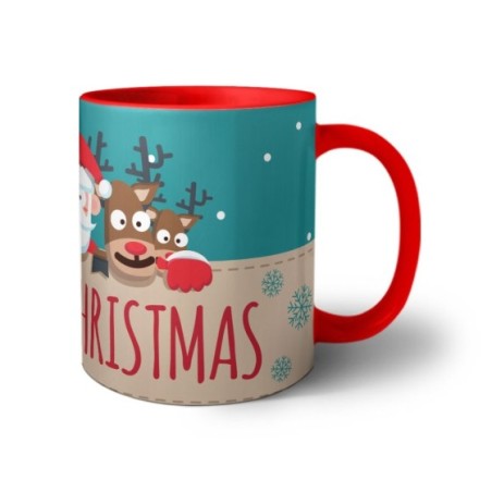 Tazza merry christmas santa claus and reindeer Natale