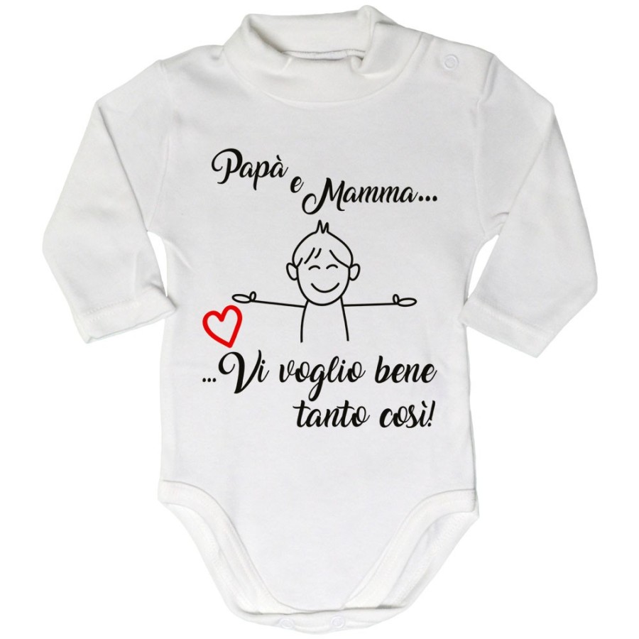 Body lupetto neonato papà e mamma vi voglio bene tanto così Per la famiglia
