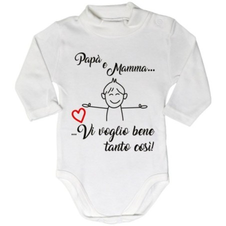 Body lupetto neonato papà e mamma vi voglio bene tanto così Per la famiglia