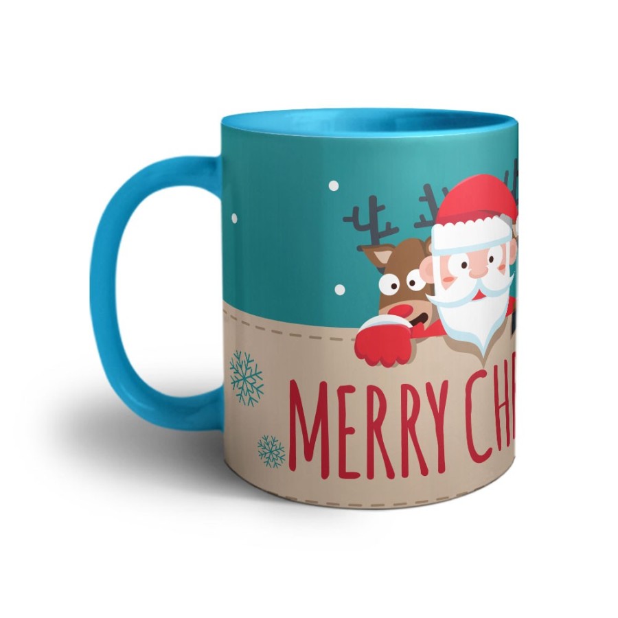 Tazza merry christmas santa claus and reindeer Natale