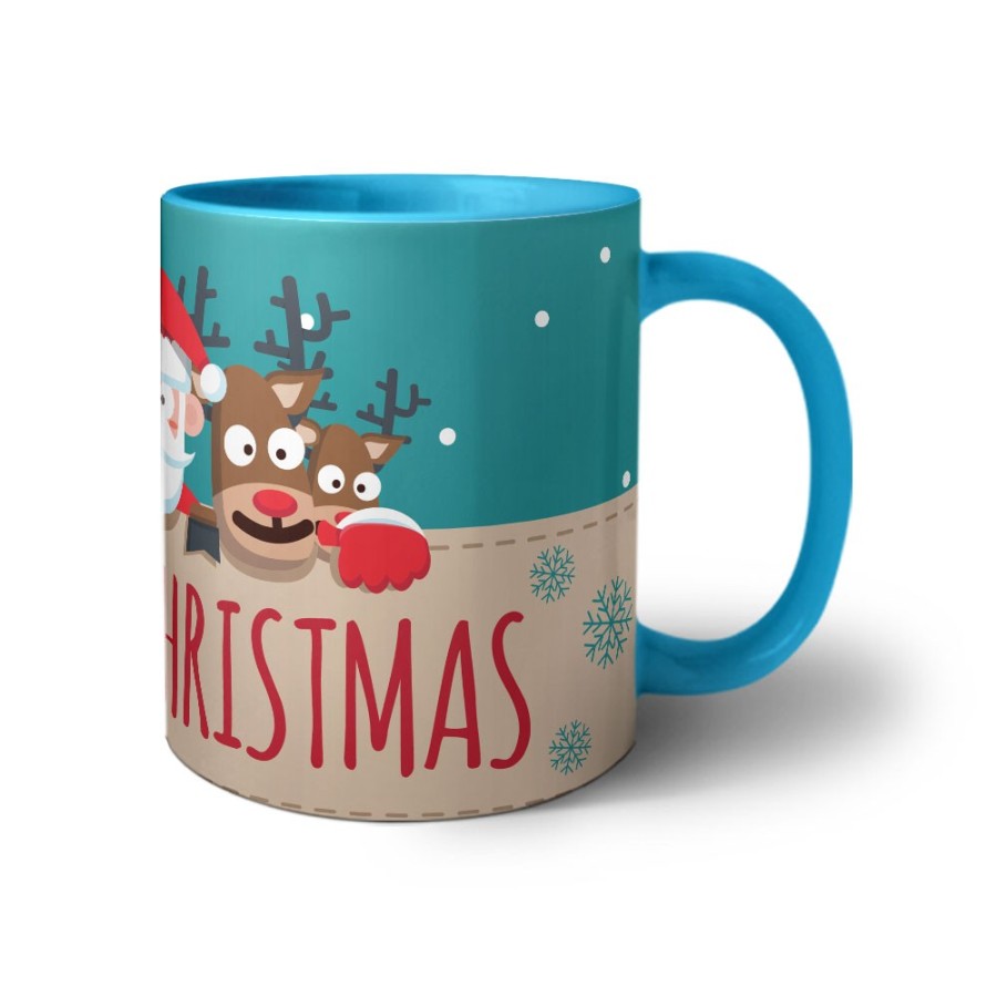 Tazza merry christmas santa claus and reindeer Natale