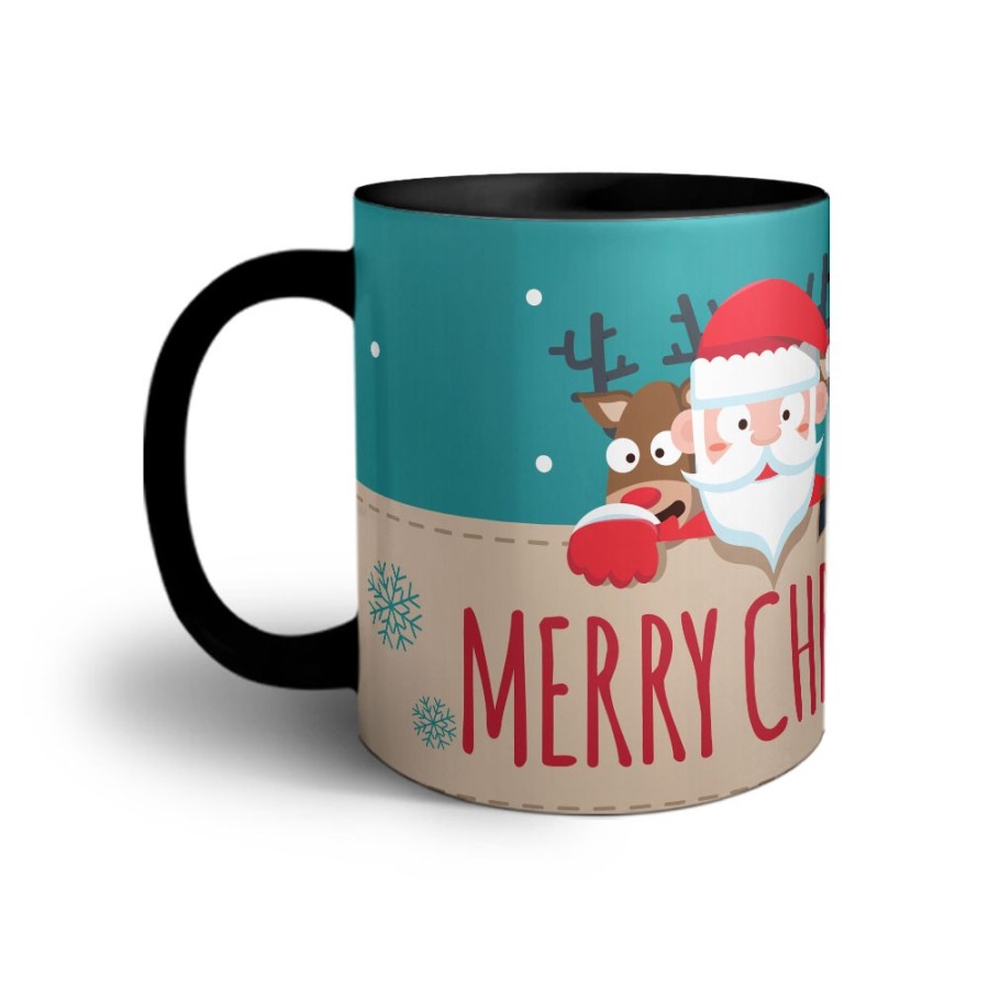 Tazza merry christmas santa claus and reindeer Natale