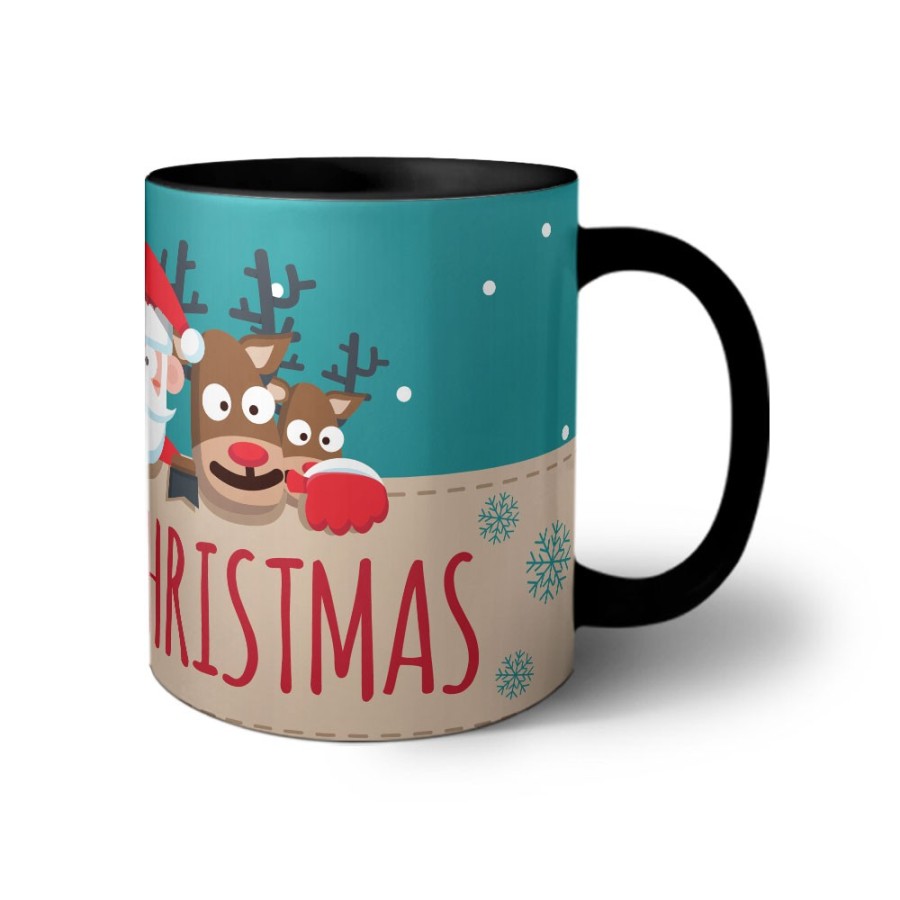 Tazza merry christmas santa claus and reindeer Natale