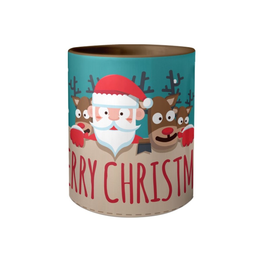 Tazza merry christmas santa claus and reindeer Natale