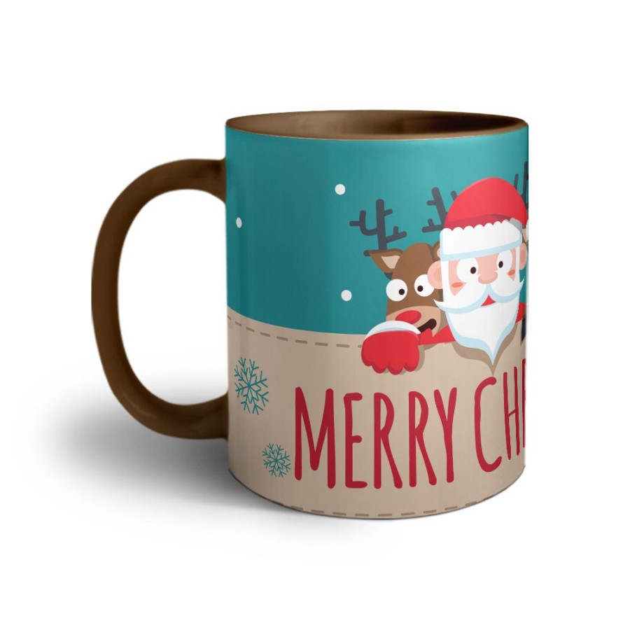 Tazza merry christmas santa claus and reindeer Natale