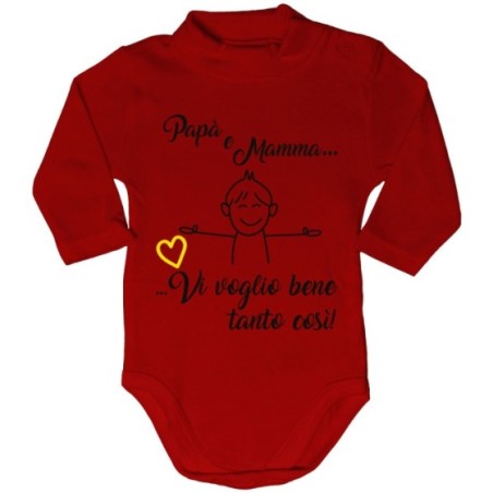 Body lupetto neonato papà e mamma vi voglio bene tanto così Per la famiglia