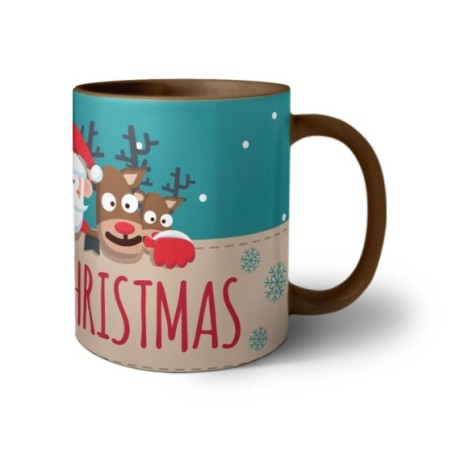 Tazza merry christmas santa claus and reindeer Natale