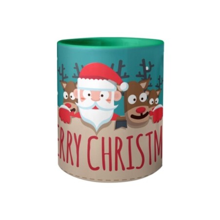 Tazza merry christmas santa claus and reindeer Natale